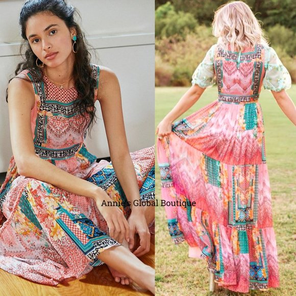 NWT, Anthropologie Bhanuni By Jyoti Alessandra Beaded Maxi Dress - Picture 3 of 16